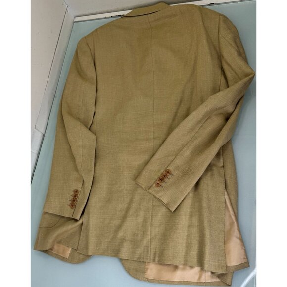 Luciano Barbera Blazer Jacket 42L Linen Wool Blend Bemberg Liner Made in Italy - Picture 6 of 11